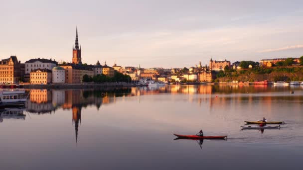 Blick Auf Stockholm Schweden Frühen Morgen — Stockvideo