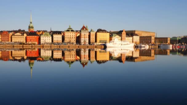 Blick Auf Stockholm Schweden Frühen Morgen — Stockvideo