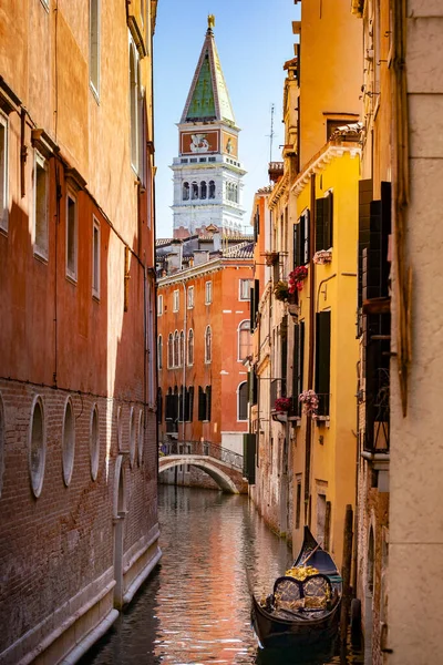 Vista Tranquilo Canal Lateral Venecia — Foto de Stock