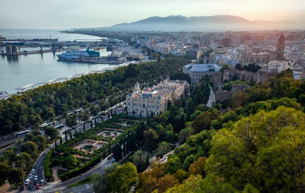 Malaga Spanien September 2020 Malaga Spanien Stadtbild Getoppt Blick Auf — Stockfoto