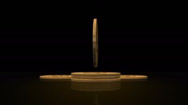 Siyah arka planda bitcoin iplik