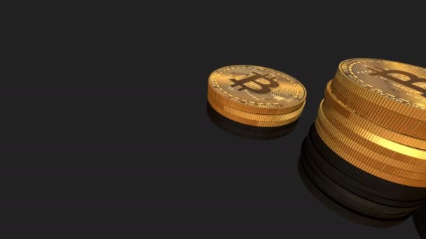 Bitcoin Diagram Gjord Bitcoin Högar Som Visar Hausse Värdeökning — Stockvideo