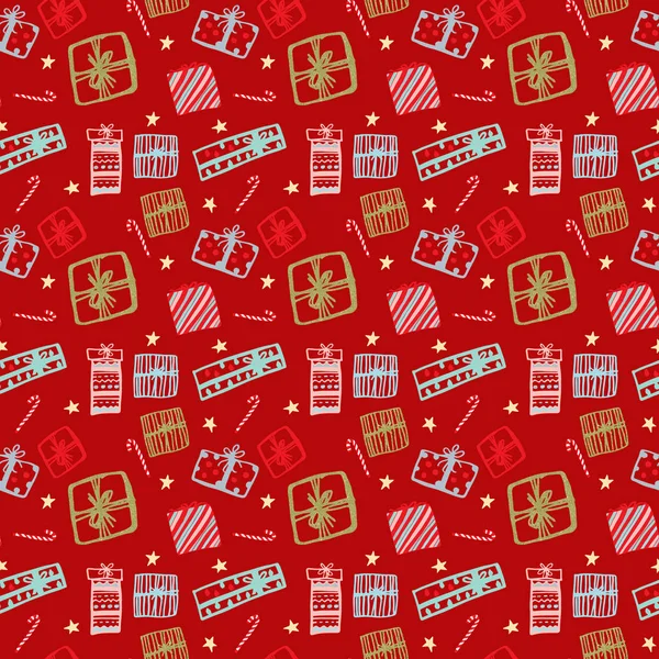 Seamless Christmas and New Year background pattern digital paper. — Stock Photo, Image