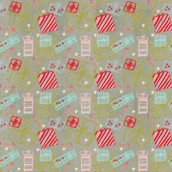 Seamless Christmas and New Year background pattern digital paper. — Stock Photo, Image