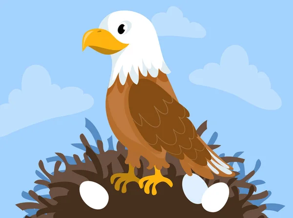 可爱的褐色鹰矢量背景图像. — 图库矢量图片