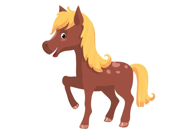 Illustration of a cute funny horse vector clipart. — Stock Vector