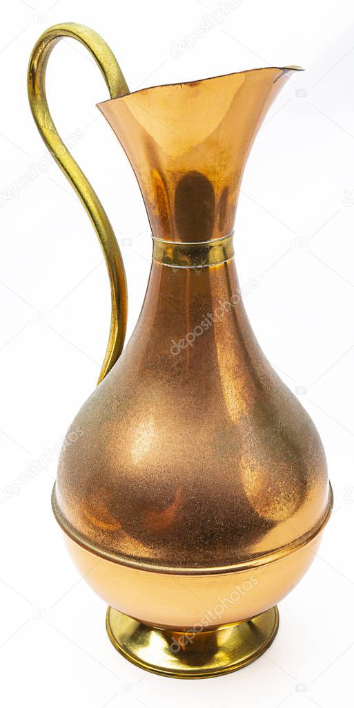 Isolated wine pitcher made out of coupper