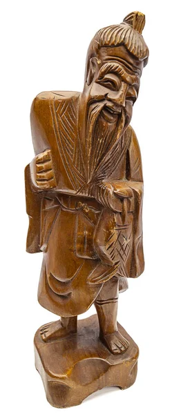 Estatua Madera Aislada Viejo Japonés — Foto de Stock