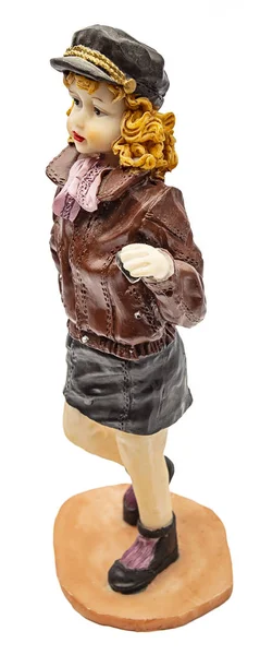 Ceramic Figurine Small Girl Pose — Stock Photo, Image