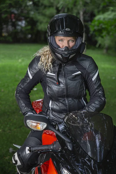 Female motocycle — Stock Photo, Image