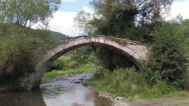 Gamla Romerska Bron Rhodope Berget — Stockvideo