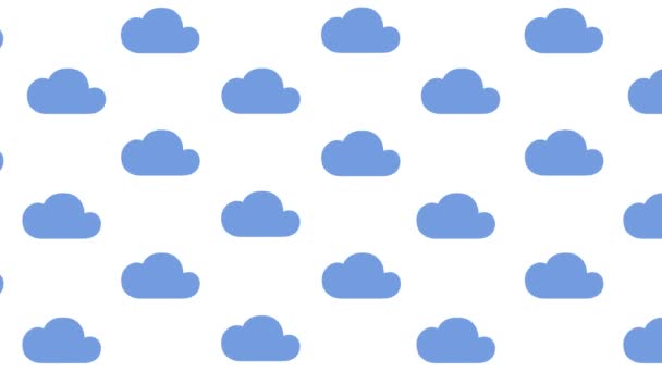 Animación Nubes Azules Voladoras Sobre Fondo Blanco — Vídeos de Stock