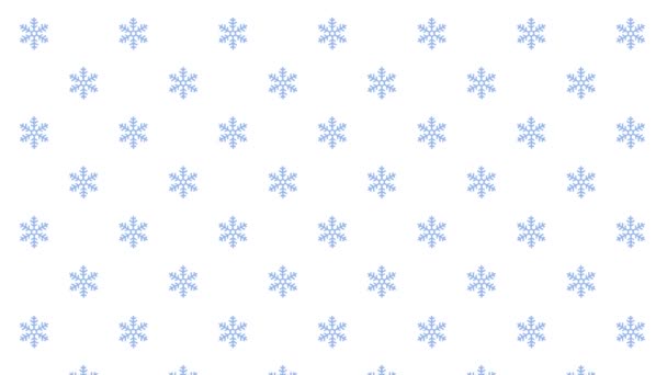 白い背景の青い雪の飛行のアニメーション — ストック動画