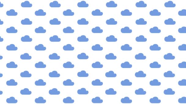 Animación Nubes Azules Voladoras Sobre Fondo Blanco — Vídeo de stock