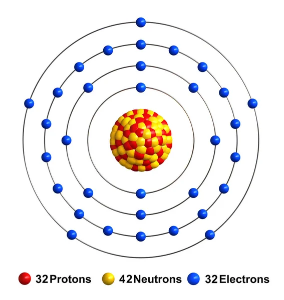 Darstellung Der Atomstruktur Von Arsen Isoliert Über Weißem Hintergrund — Stockfoto