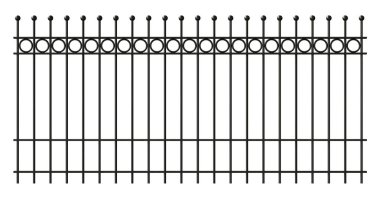 Beyaz arkaplanda 3 boyutlu demir kafes çiti oluşturma