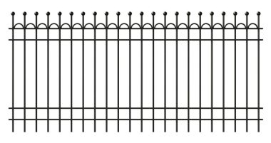 Beyaz arkaplanda 3 boyutlu demir kafes çiti oluşturma