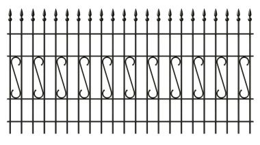 Beyaz arkaplanda 3 boyutlu demir kafes çiti oluşturma