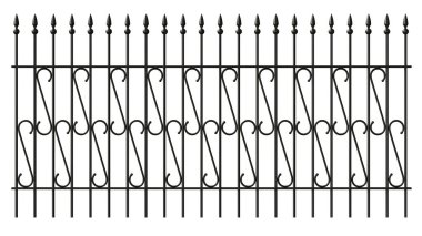 Beyaz arkaplanda 3 boyutlu demir kafes çiti oluşturma