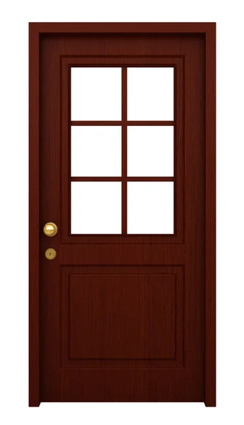 Візуалізація Дерев Яних Дверей Рамкою Ізольовано Білому Тлі — стокове фото