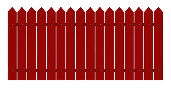 Rendering Von Bemalten Roten Zaun Isoliert Über Weißem Hintergrund — Stockfoto