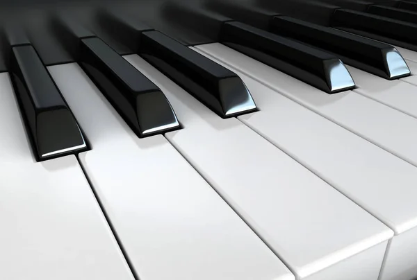 Rendering Tasti Pianoforte Bianchi Neri — Foto Stock