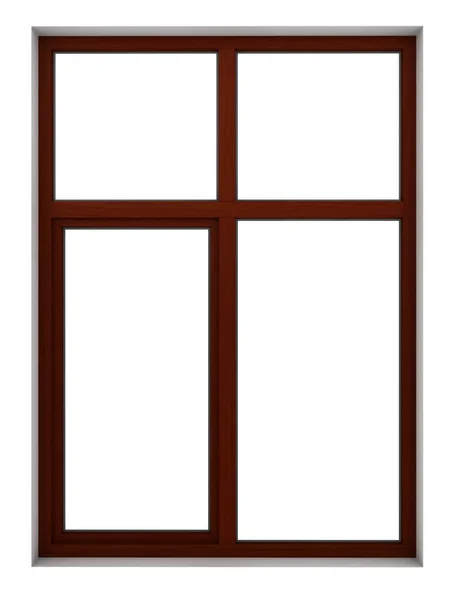 Renderowania Ramki Drewniane Okna Białym Tle — Zdjęcie stockowe