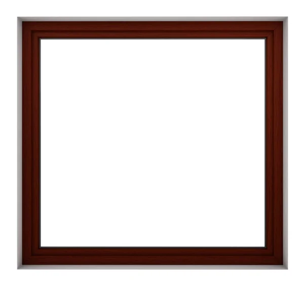 Rendering Von Holzfensterrahmen Isoliert Auf Weißem Hintergrund — Stockfoto