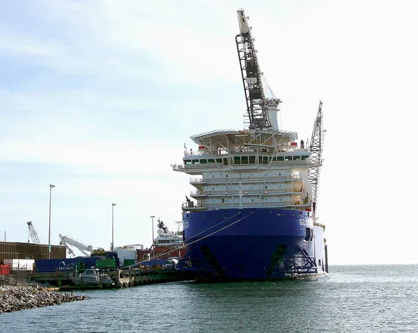 Offshore Bevoorradingsschip Gedokt Aan Poort Van Pensacola — Stockfoto