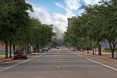 Şehir merkezindeki Pensacola ve Palafox Street - Pensacola, Florida bir görünüm