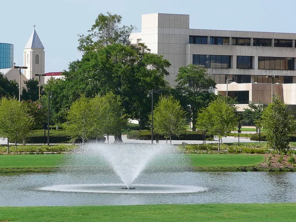 Fontein Kantoor Gebouwen Het Centrum Van Pensacola Stockafbeelding