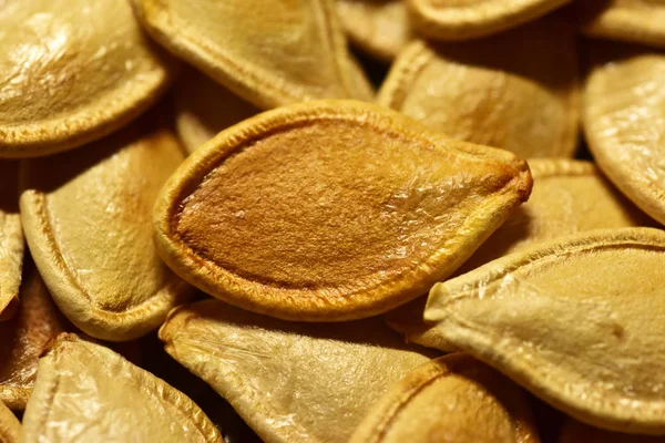 Fried Pumpkin Seeds Delicious Healthy Organic Macro — Stock Photo, Image