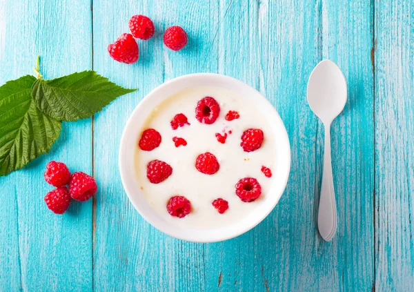 yoghurt raspberry berry fresh sweet berry wooden art background