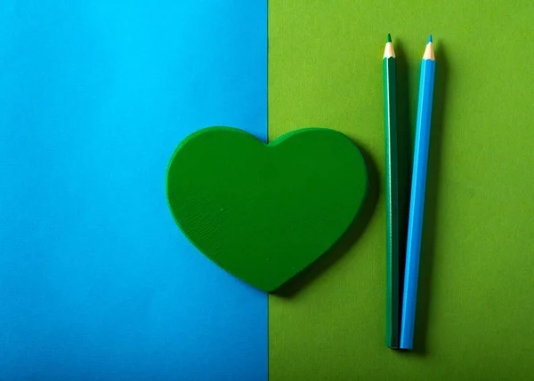 heart pencil green eco background nature love concept