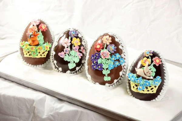 Fantasia Caro Decorado Chocolate Easter Eggs — Fotografia de Stock