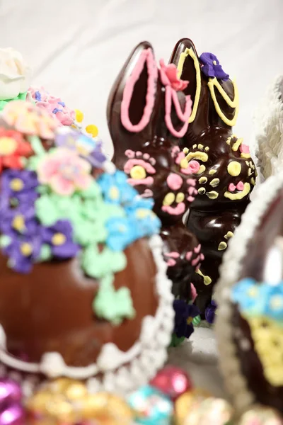 Fancy Dure Ingericht Chocolade Easter Bunny Konijnen — Stockfoto