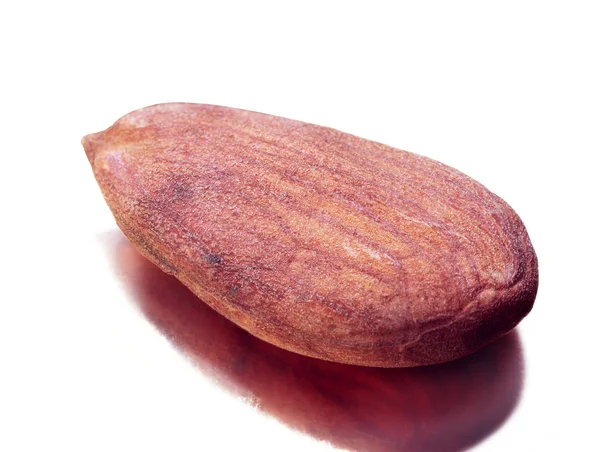 One Almond Macro White Background — Stock Photo, Image