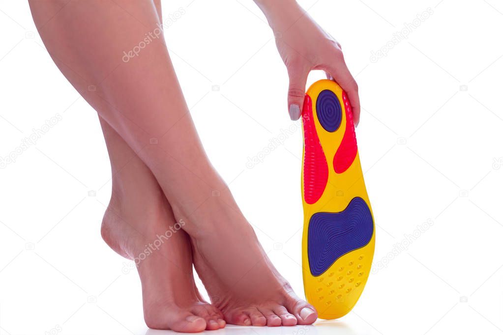 orthopedic insoles and female feet