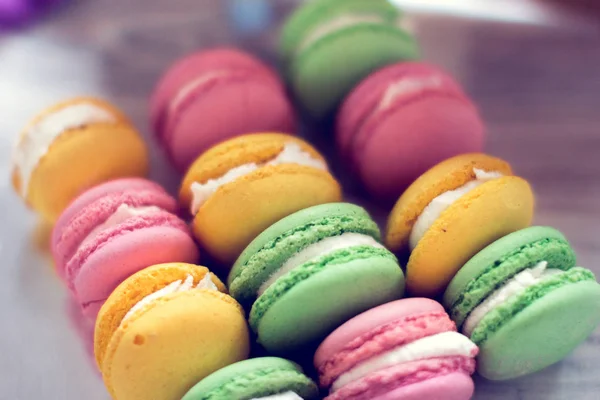 Colorful macaroons as a background — Stock Photo, Image