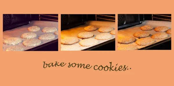 Cooking sesame cookies — Stock Photo, Image