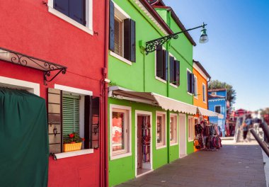 renkli evlerin Burano Adası 