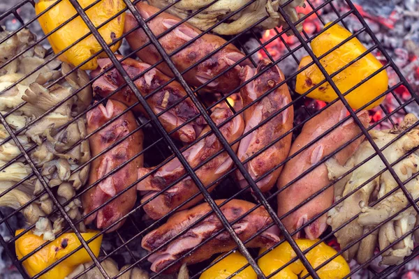 Preparação de carne e vegetações — Fotografia de Stock