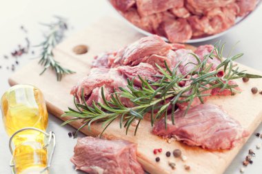 Baharatlı ve biberiyeli dana eti.