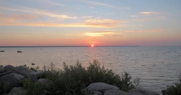 Time Lapse Warm Sunset Calm Sea — Stock Video