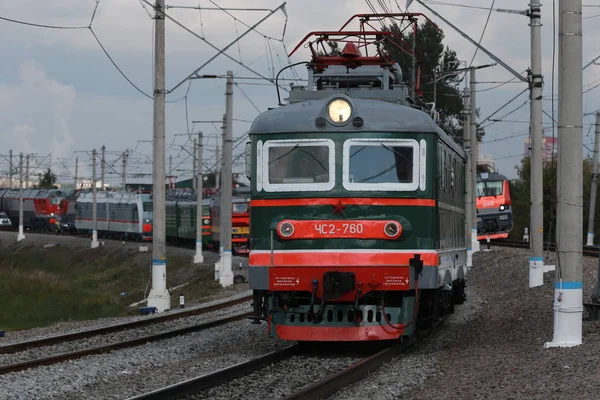 Retro Russo Locomotiva Elétrica — Fotografia de Stock