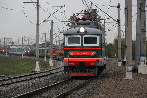 Retro Russo Locomotiva Elétrica — Fotografia de Stock