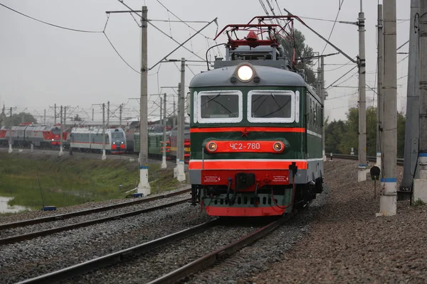 레트로 러시아 기관차 — 스톡 사진