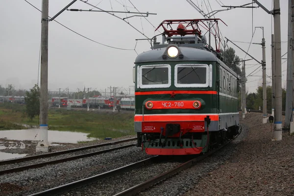 Retro Russo Locomotiva Elétrica — Fotografia de Stock