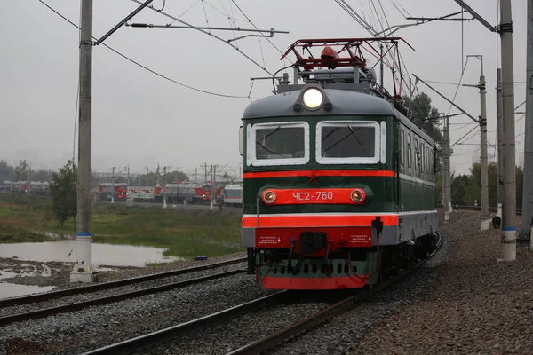 Retro Russo Locomotiva Elétrica — Fotografia de Stock