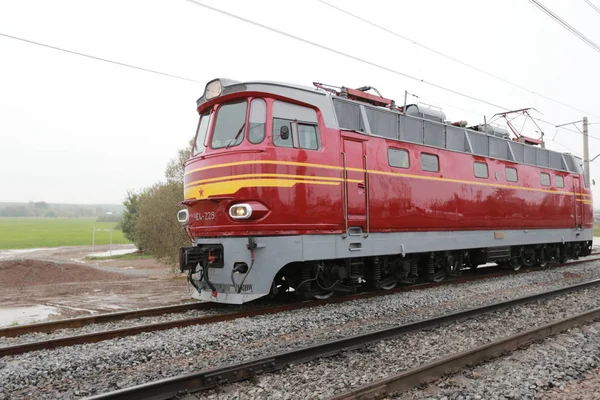 Retro Russian electric locomotive — Stock Photo, Image